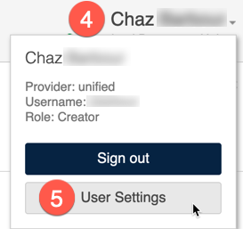 Name and User Settings