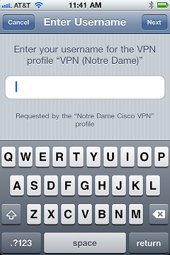 enter username for vpn