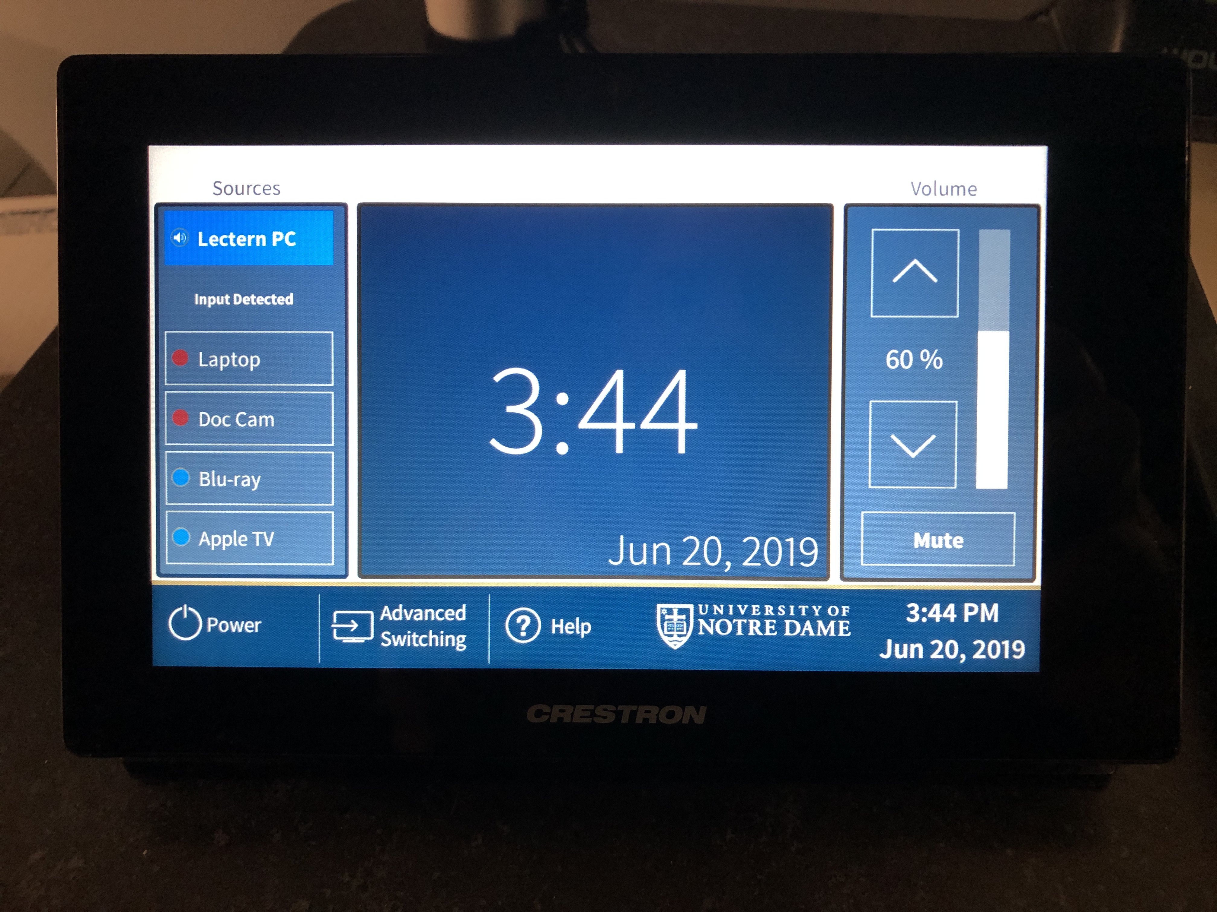 Crestron Control Panel
