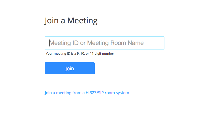 Supply Meeting ID or Room Name