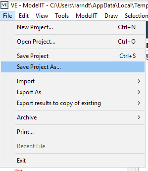 Save project as.. Save project as..