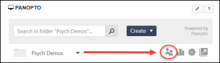 click on the people icon next to the folder name