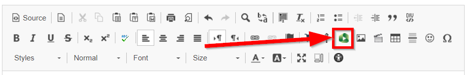 Panopto icon in the Canvas text editor for embedding a video
